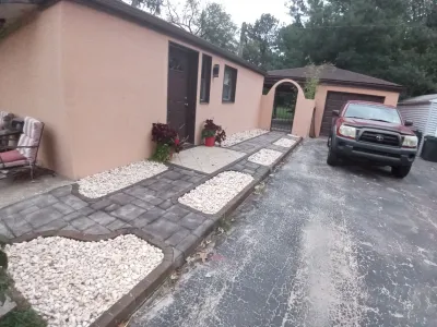 Stucco Building and Walkway